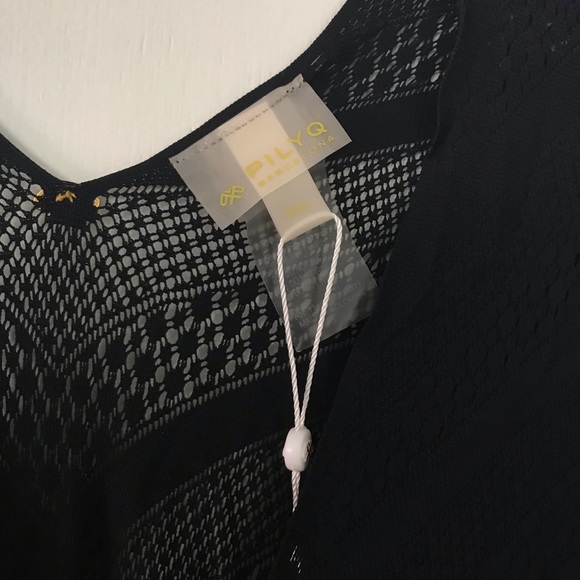 NWT PilyQ Black Posh Riviera Poncho M/L - Picture 14 of 16